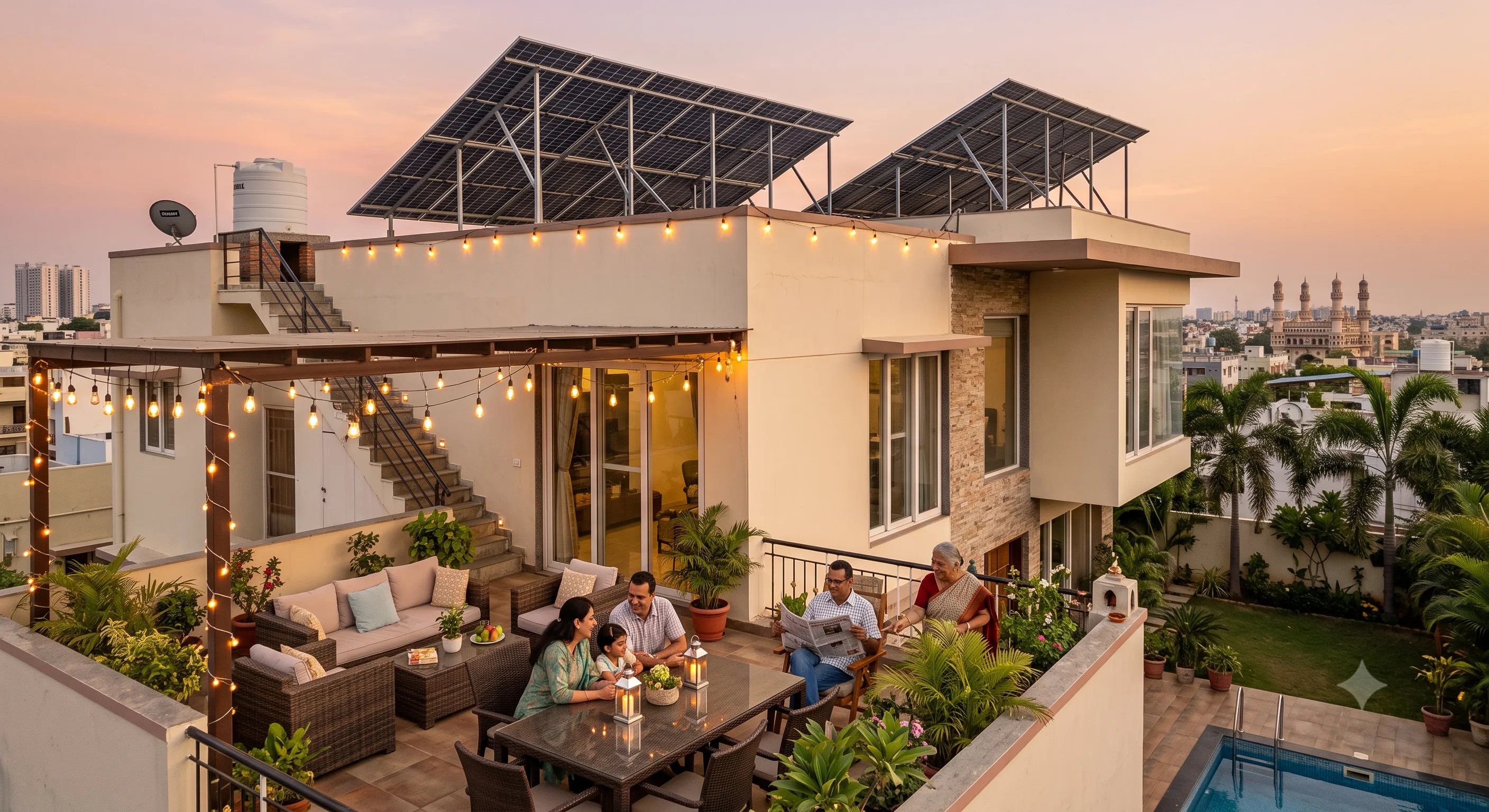 Residential rooftop solar project in Hyderabad